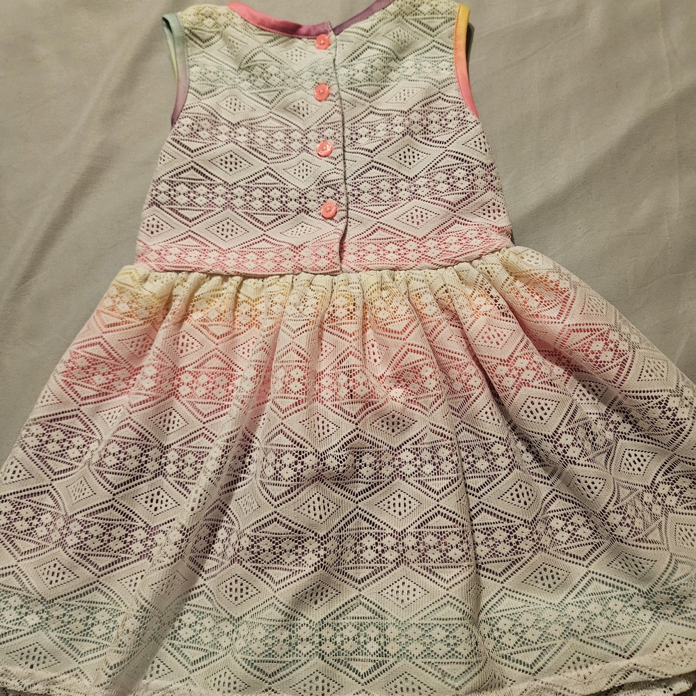 Colorful Lace Pattern Kids Dress - Picture 3 of 5